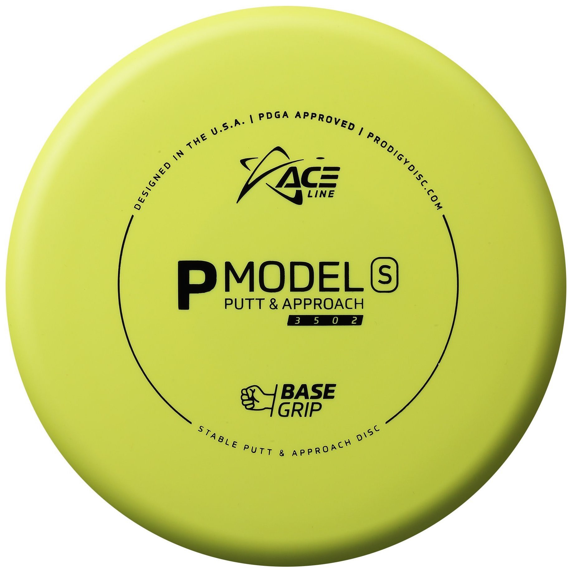 Prodigy Disc Ace BaseGrip P Model S Cale Leiviska Bottom Stamp - Powergrip  - pretty good disc golf shop